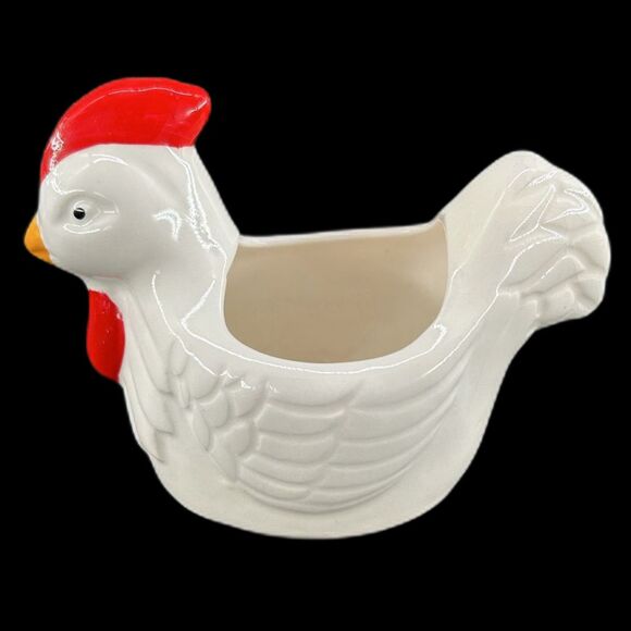 VTG Ceramic Chicken Planter Eggcellent Cond 4"L x 3"H x 3"W - Picture 4 of 6